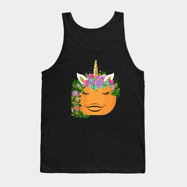 Pumpkin Unicorn Tank Top by Dear Waistline